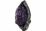 Amethyst Geode Section With Metal Stand - Uruguay #122024-3